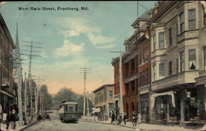 Frostburg MD West Main St. Trolley c1910 Postcard United States
