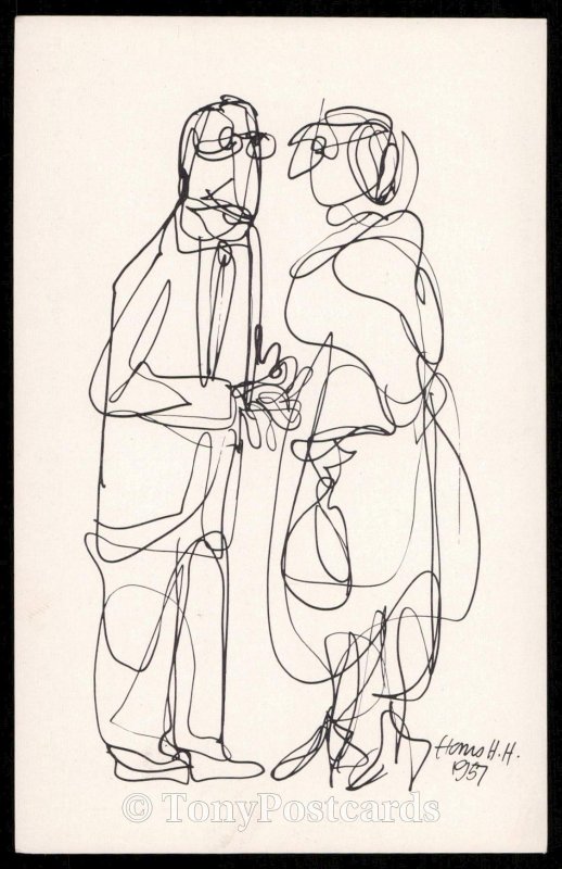 Hans Herbatschek-Hansen - Intermission Talk - Ink Drawing