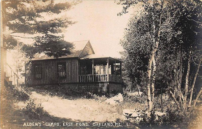 Oakland ME Alden's Camps East Pond RPPC Postcard