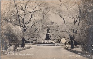 Sweden Stockholm Vinterbild Fran Kungstradgarden Vintage RPPC C145