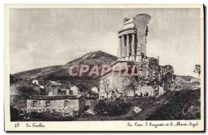 Old Postcard La Turbie The tower & # 39Auguste and Mont Agel