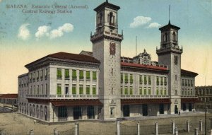 cuba, HAVANA, Central Railway Station, Estación Central Arsenal (1913) Postcard