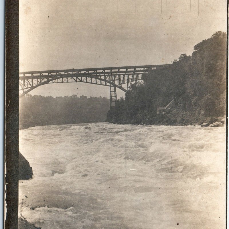 c1910s Niagara Falls Bridges RPPC Cantilever Steel Arch Real Photo Postcard A93