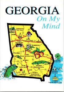 Continental Postcard Georgia on my Mind State Map CE15