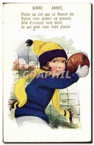 Postcard Old Child Soccer Goalkeeper