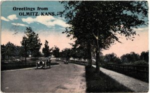 1918 OLMITZ Kansas Kans Ks Postcard GREETINGS From... K101