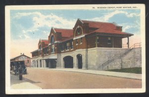 FORT WAYNE INDIANA WABASH RAILROAD DEPOT TRAIN STATION VINTAGE POSTCARD