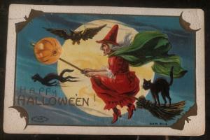 1983 Madison NJ Usa Picture Postcard PPC Cover Happy Halloween Witch