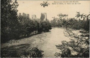 CPA SALIES-de-BEARN Env - Ruines de Belloc - Les Tours Vues du Gave (1164035)