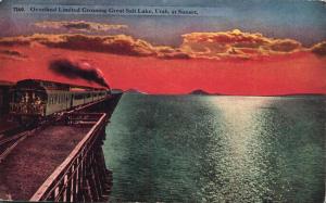 Overland Limited Train crossing Great Salt Lake, Utah - Ogden-Lucin Cut-Off - DB