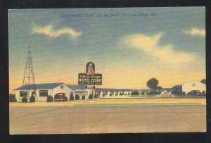 JOPLIN MISSOURI ROUTE 66 LITTLE KINGS COURT MOTEL LINEN ADVERTISING POSTCARD