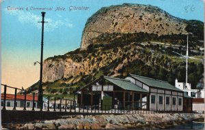 Gibraltar Galleries & Commercial Mole Vintage Postcard C117