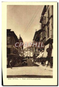 Old Postcard Epinal Rue Leopold Bourg Automotive