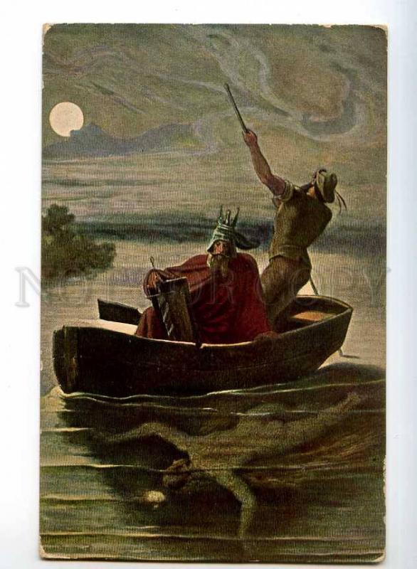 245150 KNIGHT in Boat & NUDE MERMAID by SCHWIND Vintage PC