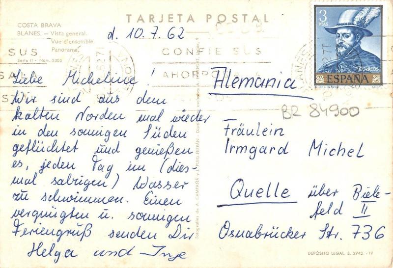 BR84900 costa brava blanes vista general spain