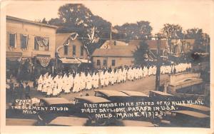 First Parade in N.E. States of Ku Klux Klan in USA Milo Maine 9/23/23 Unused ...