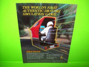 Hard Drivin Original 1988 NOS Classic Video Arcade Promo Sales Flyer Driving