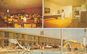 McDonough, GA Georgia  QUALITY INN MOTEL~Davis Bros Cafeteria  ROADSIDE Postcard