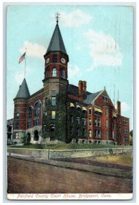 1907 Fairfield County Court House Exterior Bridgeport Connecticut CT Postcard