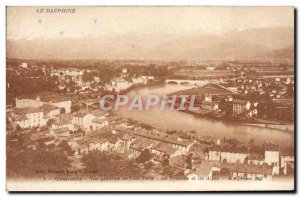 Old Postcard Grenoble Vue Generale of & # 39Ile Green La Tronche and the Alps