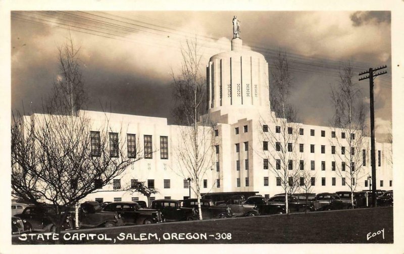 RPPC State Capitol, Salem, Oregon c1930s Vintage Photo Postcard