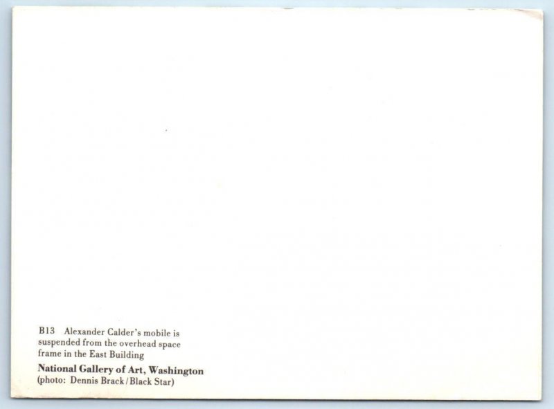 WASHINGTON D.C. ~ National Gallery of Art ALEXANDER CALDER MOBILE 4x6 Postcard