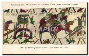 Postcard Old Bayeux Tapestry of Queen Mathilde Britons flee