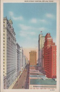 Postcard Main Street Canyon Dallas Texas TX 1938