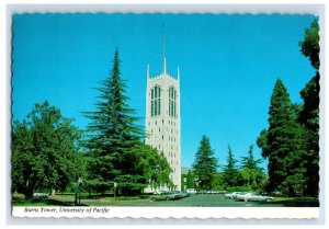 Vintage Burns Tower, University Of Pacific. California. Postcard &B