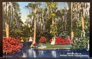 Vintage Postcard 1946 Reflection Pool, Cypress Gardens, Winter Haven, Florida