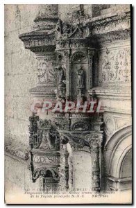 Old Postcard Chateau de Azay le Rideau fragments decorative niches adorning t...