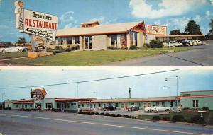 Maryville Tennessee 1950s Postcard Travelers Motel & Restaurant