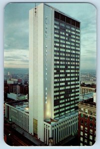 Denver Colorado CO Postcard Night View First National Bank Building 1959 Vintage