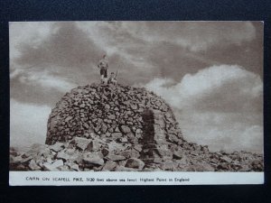 Cumbria The LAke District CAIRN ON SCAFELL PIKE - Old Postcard by Kirk