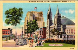 Postcard BUILDING SCENE Newark New Jersey NJ AN8796