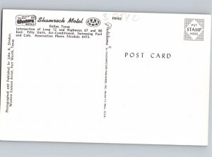 c1960 Shamrock Motel Dallas Texas TX Swimming Pool Postcard