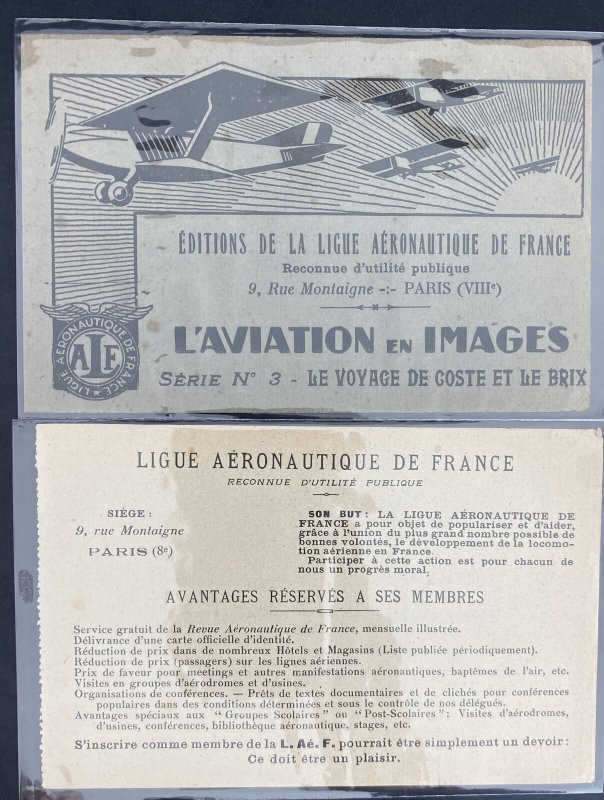 12 Early Aviation Postcards France Aeronautic Line  Complete Set 