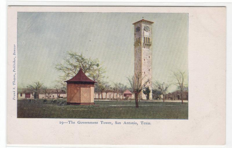 Government Tower San Antonio Texas 1905c postcard