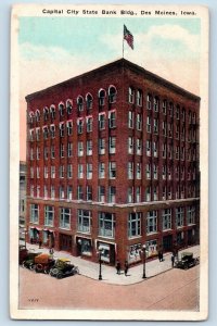 Des Moines Iowa Postcard Capital City State Park Bank Building Aerial View c1920