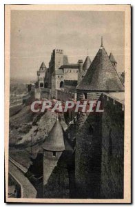 Postcard Old Cite Carcassonne Chateau Defenses Western Front