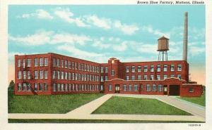 Brown Shoe Factory 1930s Mattoon Illinois Teich roadside postcard 2989