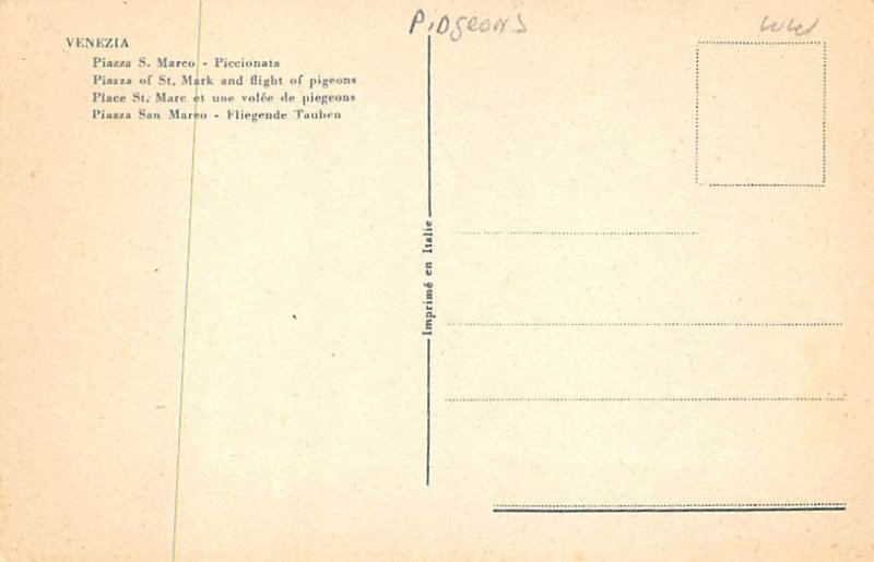 Venezia Pigeon Unused 