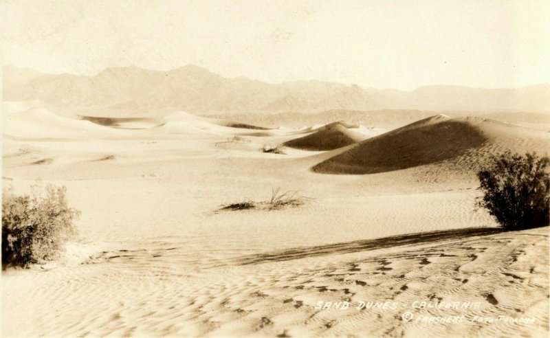 Sand Dunes Death Valley National Park c1930's Frashers Foto RPPC Photo Postcard 