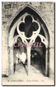 Old Postcard Perros Guirec Porch of the Church