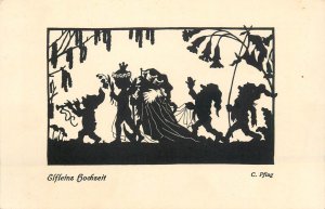 Dwarf gnomes and Elflein's fay wedding illustrator silhouette fantasy C. Pflug