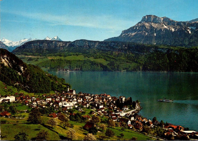 Switzerland Gersau am Vierwaldstaettersea Totalansicht 1972
