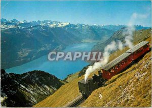 Modern Postcard Brienz-Rothorn Railway Brienz auf Talfahrt Blick auf und Bern...