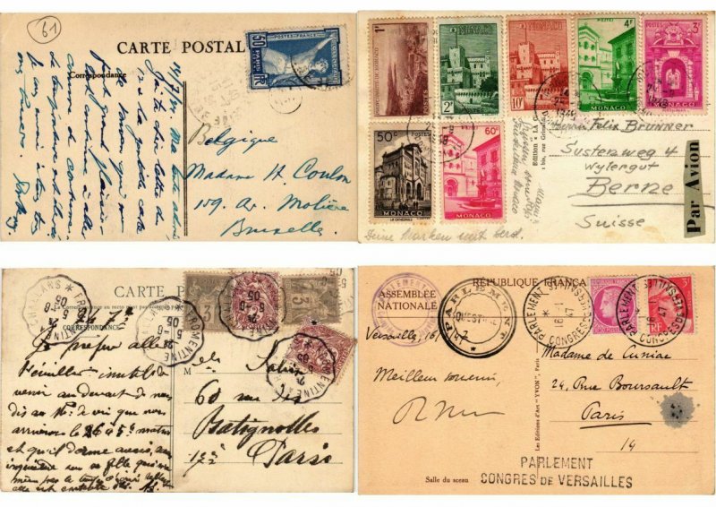 FRANCE POSTAL HISTORY 1200 COVERS CPA Mostly 1900-1940 PERIOD in BOX ! (L2677)