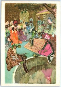 Postcard - King Suleiman and the Wise Crane (Indian fairy tale) 