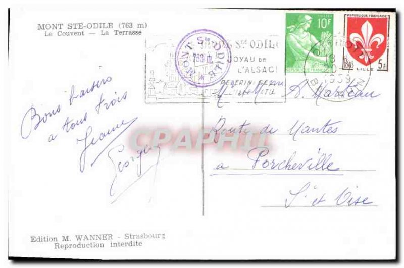 Old Postcard Mont Sainte Odile Convent La Terrasse